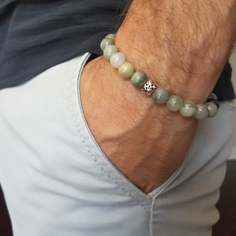 ⭐Green lime stone Men's Bracelet